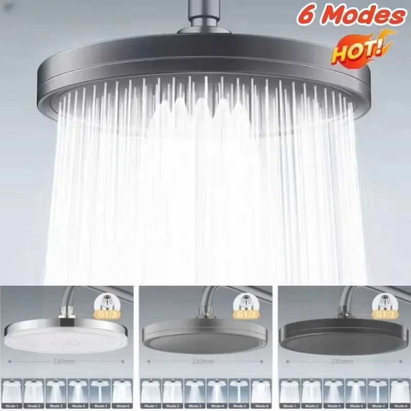 New 6 Modes Rainfall Shower Head Bathroom High Pressure Top Rain Showerheads 360 Rotation Top Spray Shower Faucet Accessories X2506121
