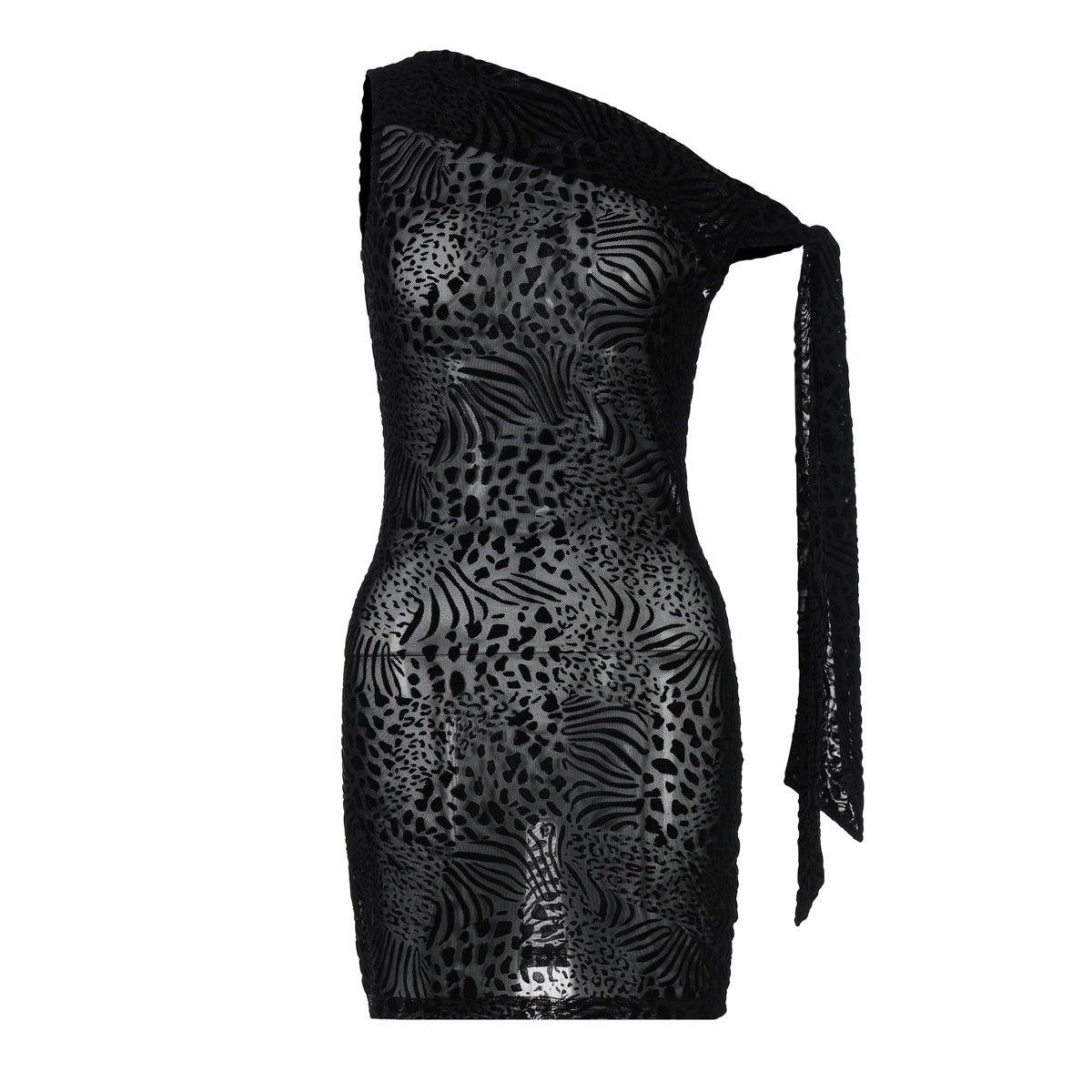 Free Shipping Designer European And American Style 2025 New Cross-border Sexy Women's One-shoulder Lace Slim Fit Bodycon Dress