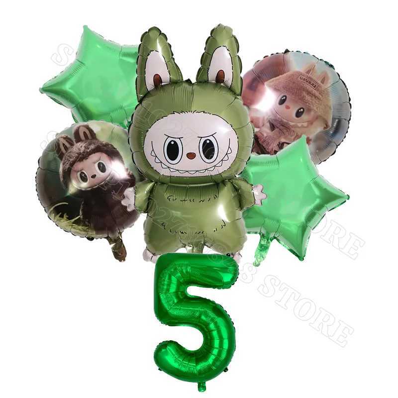 Labubu Baby Birthday Par Balloons Decorations Baby Shower Balloon Decoration Cute Balloons Character Peripherals GiftsXJ250612