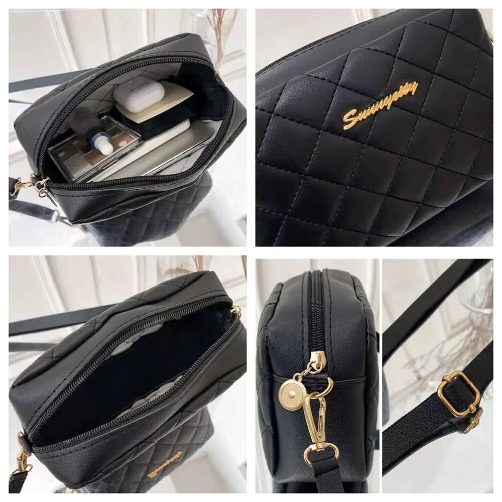 Small Messenger Bag For Women Trend Lingge Embroidery Camera Female Shoulder Bags Fashion Chain Ladies Crossbody Purse 2024 Bear