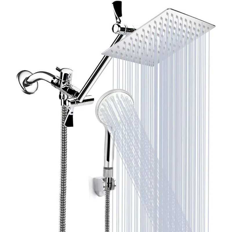 Shower Head 8 Inch High Pressure Rainfall Shower Head/Handheld Shower Combo with 11 Inch Extension Arm X250612