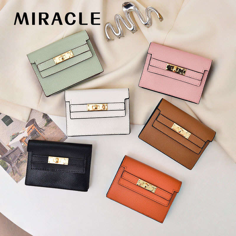 Women's Small Square Solid Color Simple PU High-end Card Holder Korean Style New Compact Large Capacity Multi-card Slot Wallet