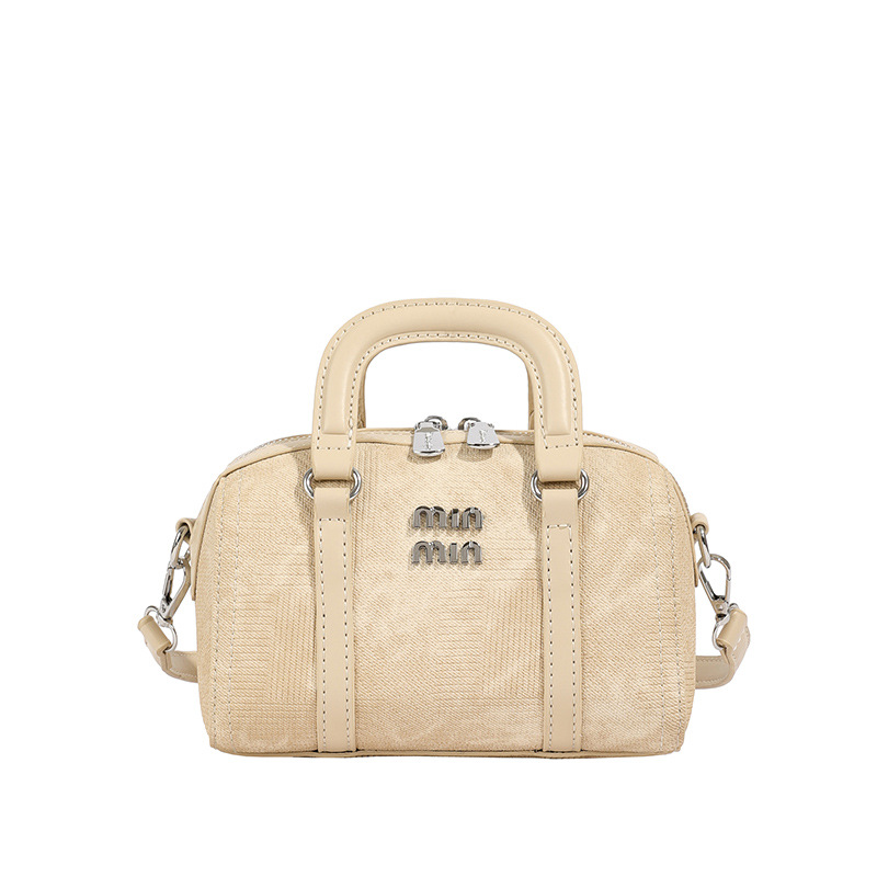 Designer bag, new denim hand-held Boston bag, women's quality, versatile bowling bag, ins single-shoulder crossbody bag, free shipping