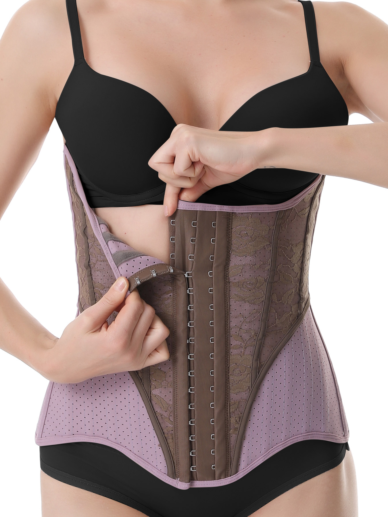 Waist Trainer Corset for Women Spiral Steel Boned Underbust Corsets and Bustiers Cinchers Workout Body Shaper 3345