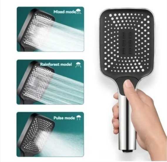 Adjustable Shower Head 3 Mode Rainfall Shower Large Flow Showerhead High Pressure Water Saving Shower Mixer Bathroom Accessories X2506121