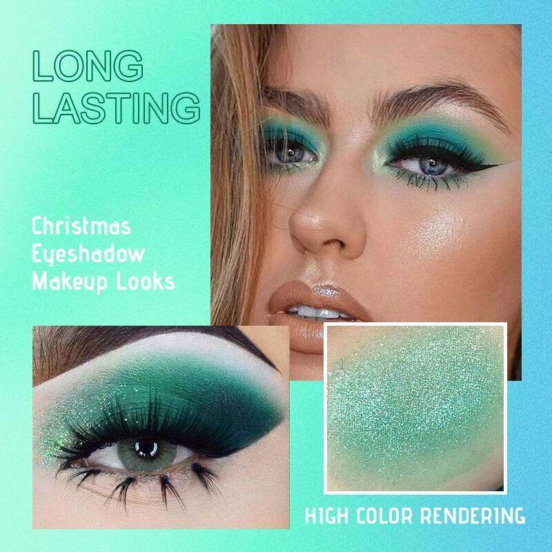 9 Colors Pea Eyeshadow Palette, Pearly Glitter Sequins Finish Green Color Colorful Stage Makeup for For sic Festival free shipping