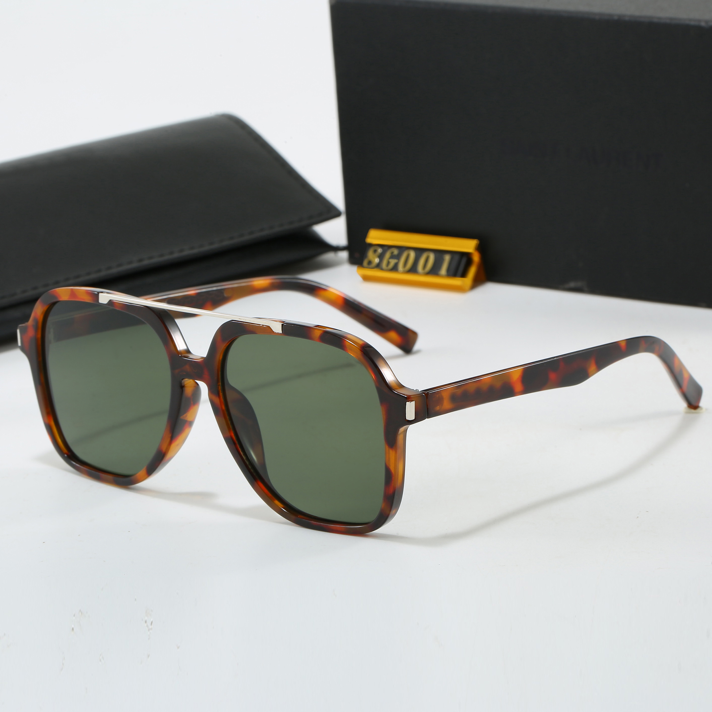 With Box Designer Sunglasses Luxury Eyeglasses Brand Glasses Amber Black White Clear Yellow Unisex Vintage Full Frame Summer Casual Goggle Shading Polarized Glass