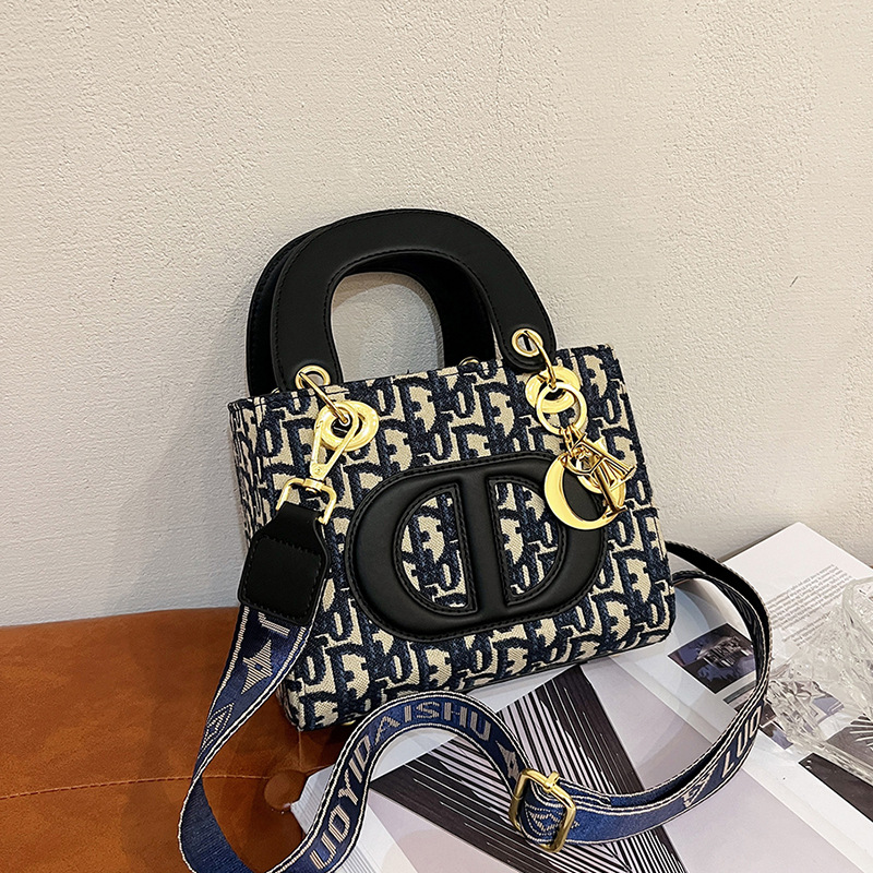 2025 hot new free shipping designer bags for womens black blue Advanced light luxury popular embroidery diagonal cross tote bag