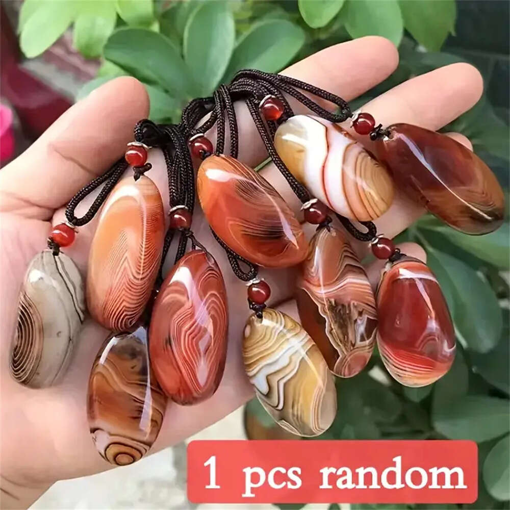 Natural Fossil Necklace Raw Stone Mineral Specimen Unisex Jewelry Pendant Colorful Conch Slice