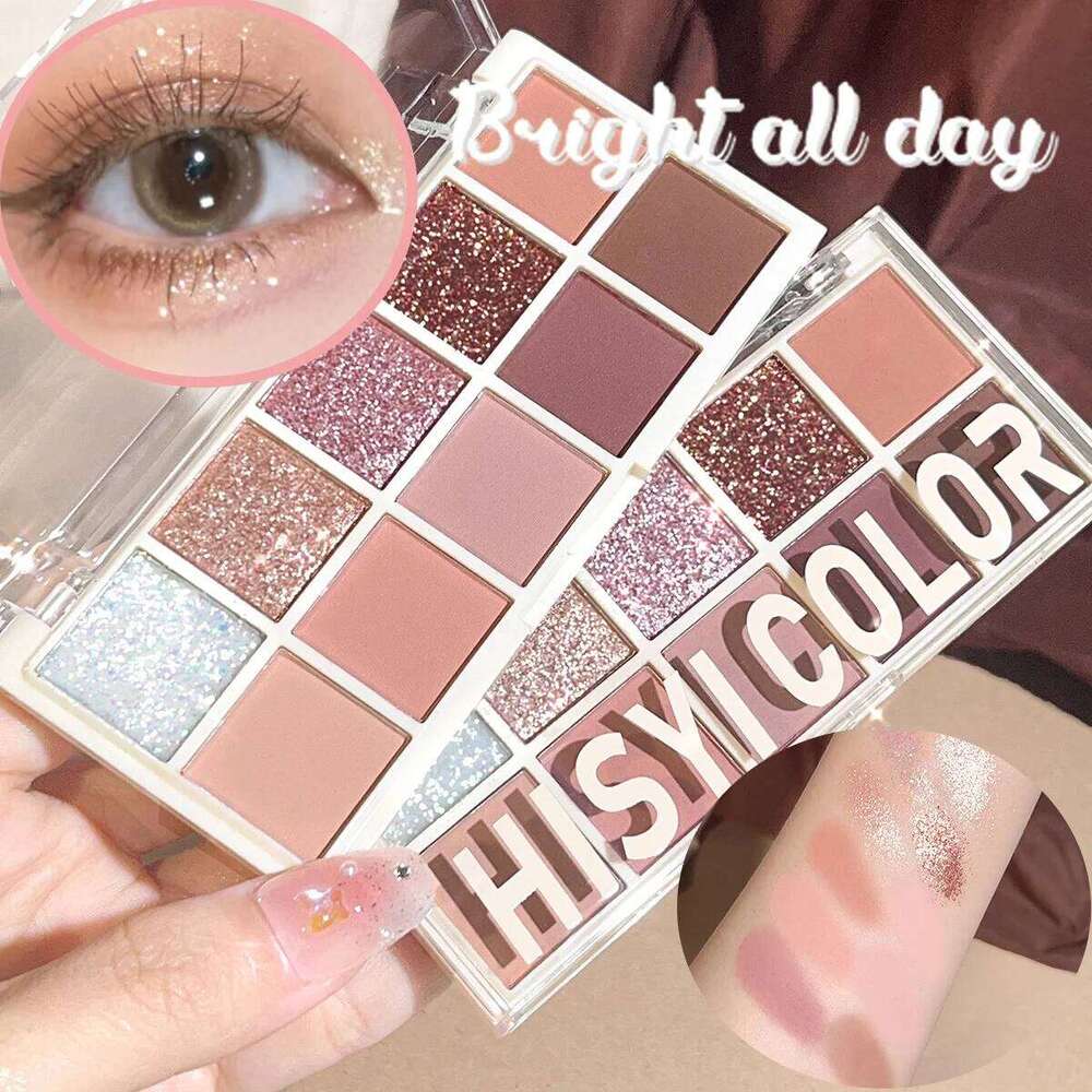 10-Color Matte Glitter Eyeshadow Palette High-Pigment, Long-Lasting, Waterproof Sdge-Proof for Daily & Nude Makeup free shipping