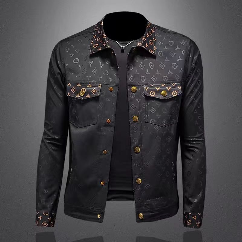 High Quality Autumn Mens Floral Print Lapel Jacket Stylish Slim Fit Handsome Coat Plus Size Best Selling Free Shipping