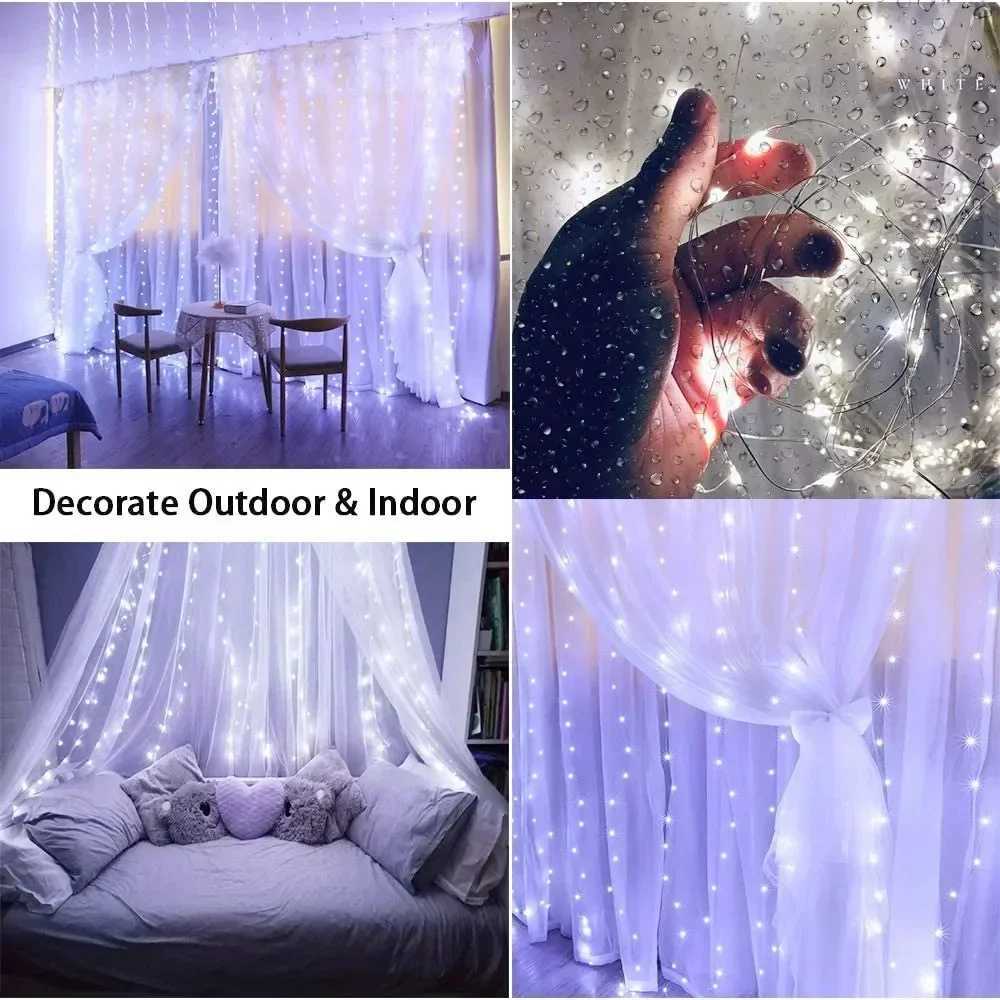 Festoon Fairy String Lights Christmas Decor with Remote 8 Modes USB Powered for Home New Year Party Indoor Outdoor Holiday Lamp XJ250612