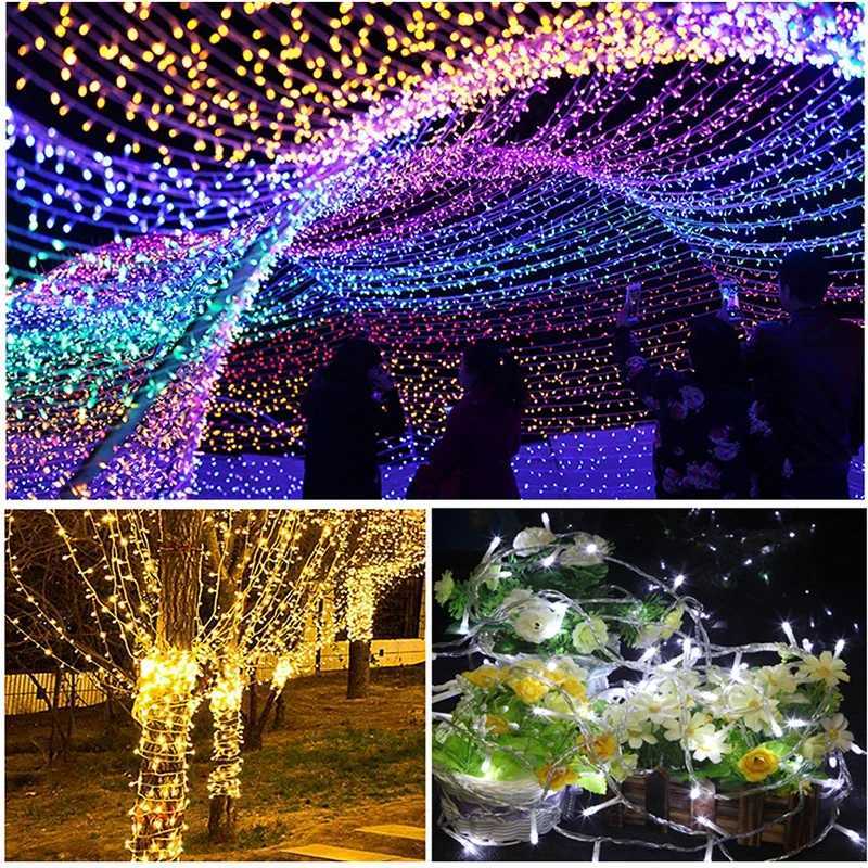 Christmas Decorations Lights 220V 10M 20M 30M 50M 100M 8 Modes For Wedding Party Holiday LED String Fairy Lights XJ250612