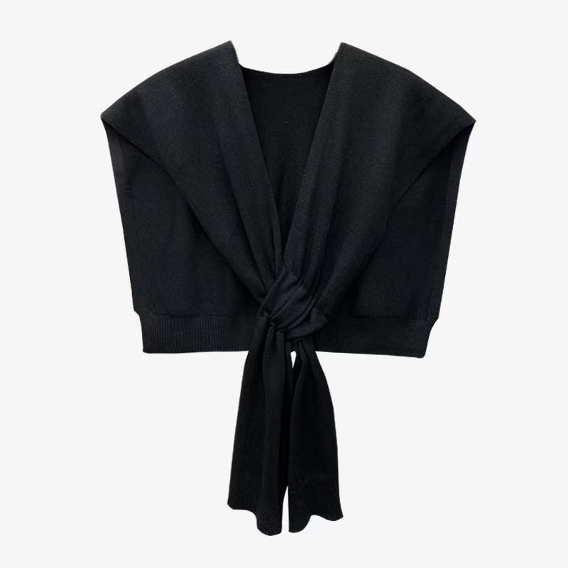 K1011 Green knitted shawl female Korean style outerwear waistcoat summer air-conditioned room shoulder neck shawl spring and autumn decorative collar