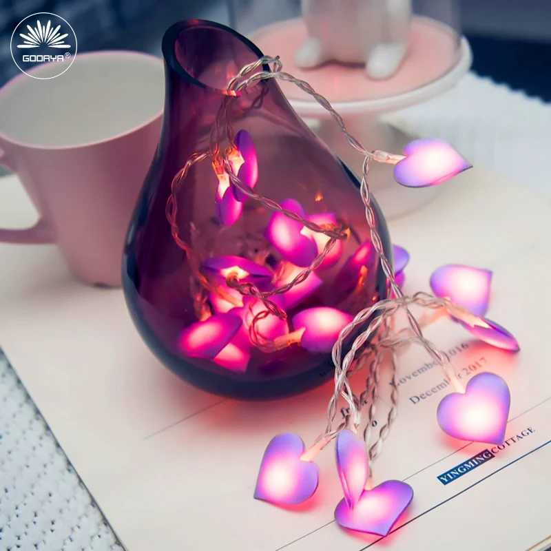 LED Heart Shape String Fairy Lights 3M Fairy Lights Christmas Decoration Garland For Valentines Day Living Room Decoration XJ250612