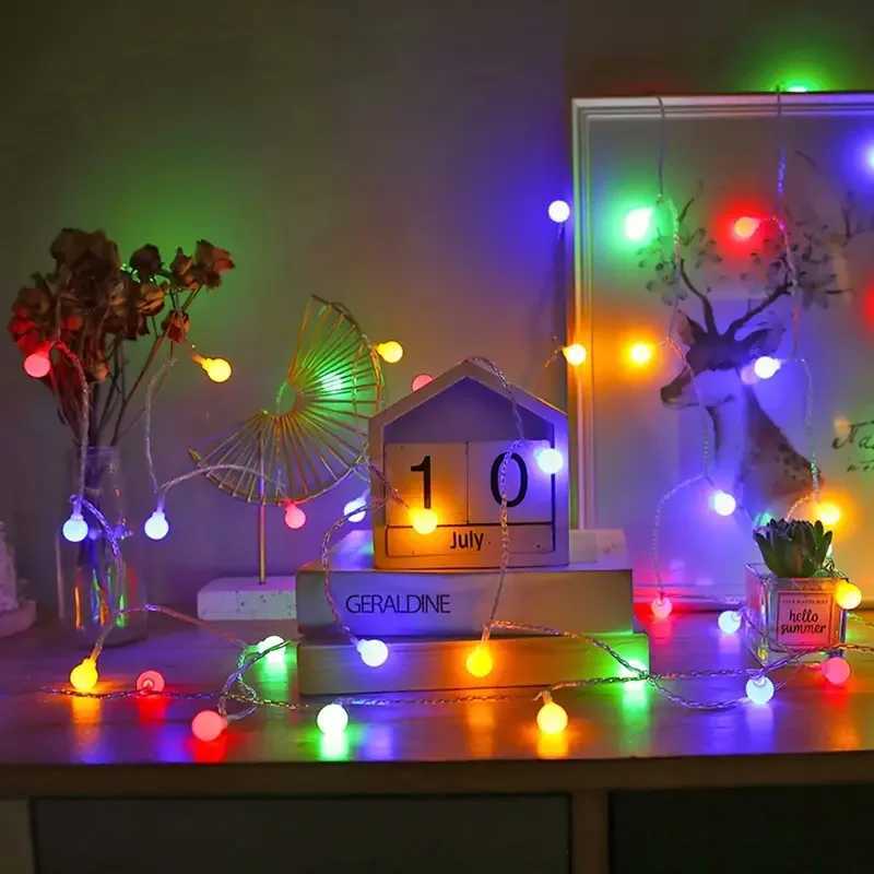 1pc Globe Ball String Light 10/20/40/80 LED Fairy Light Battery Powered For Home Bedroom Indoor Party Wedding Festival Decor XJ250612