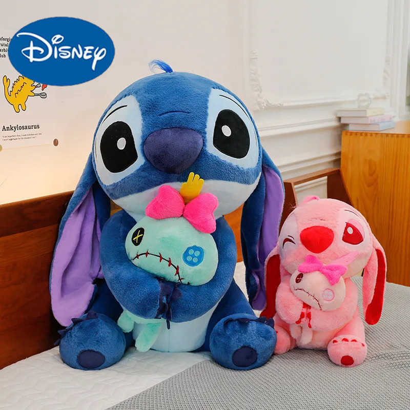 DISNEY30-45cm Disney Lilo Stitch Doll Scrump Cartoon Pink Angel Plush Toy Cute Anime Soft Stuffed Kawaii ChildrenS Birthday Gift W250623