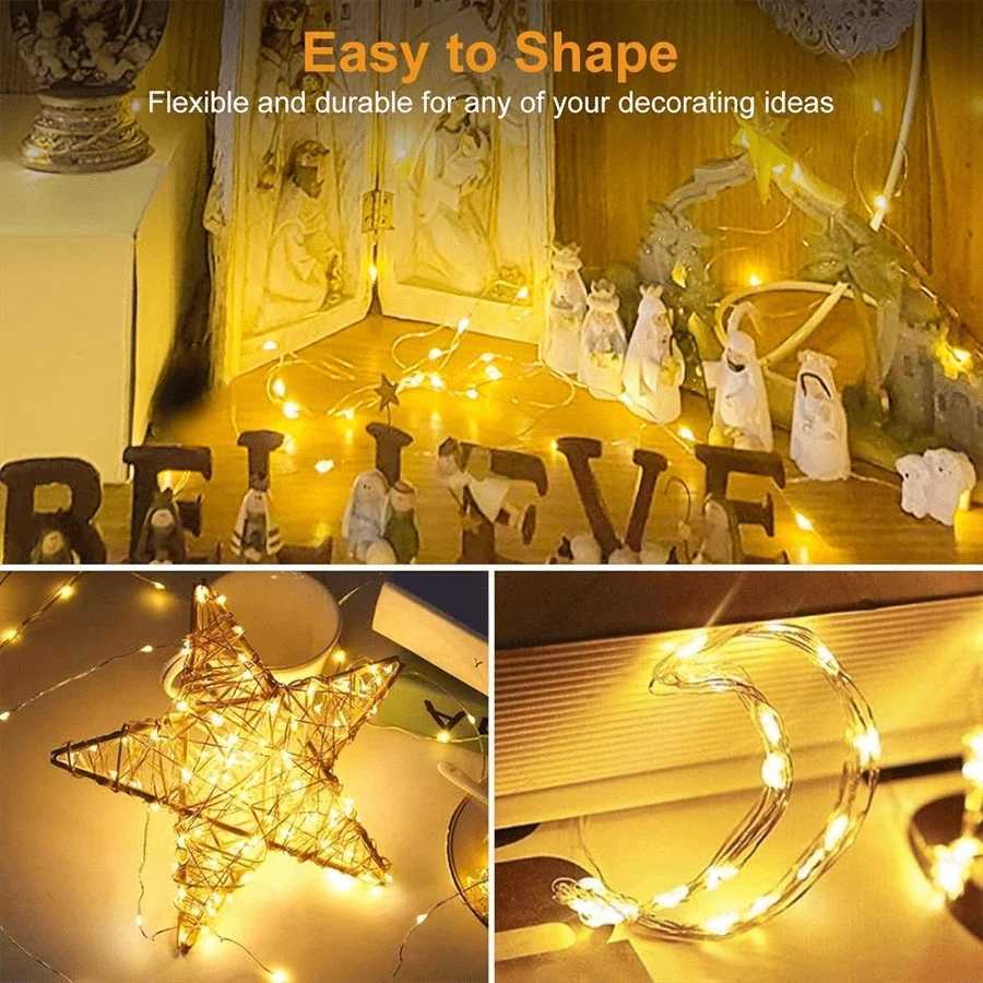 30pcs Warm White Fairy Lights 3 Modes LED Flashing Light String Suitable for Parties Festivals Weddings Birthdays XJ250612