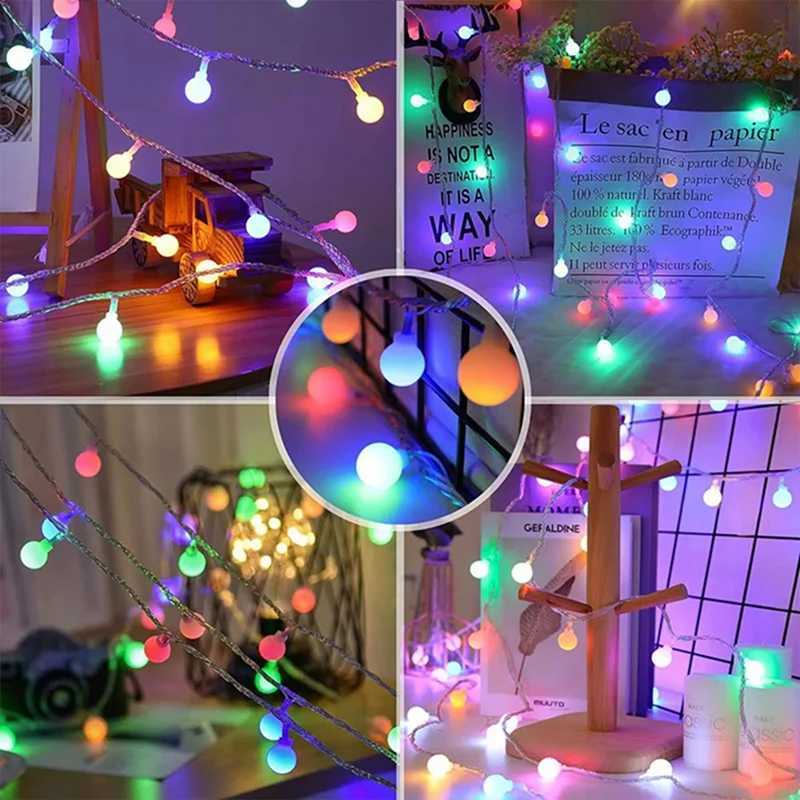 1Pack 10/20/40/80 LED Globe String Lights Battery/USB Operated Fairy Light Waterproof For Garden Christmas Wedding Party Decoration XJ250612