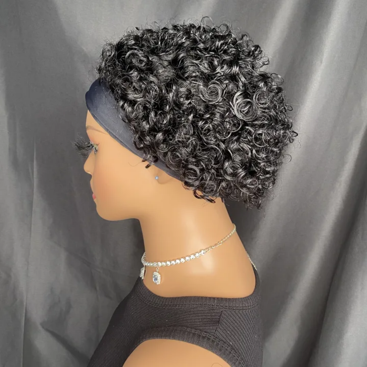 Real hair wig factory direct 100% pure human hair head covering ice silk hair band hair volume increase wig head covering