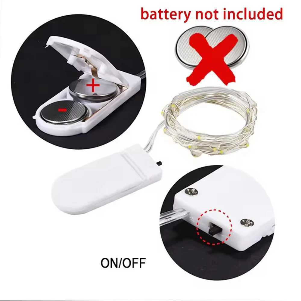 LED Copper Wire Fairy Lights Battery Powered LED String Lights Party Wedding Indoor Christmas Decoration Garland Lights XJ250612