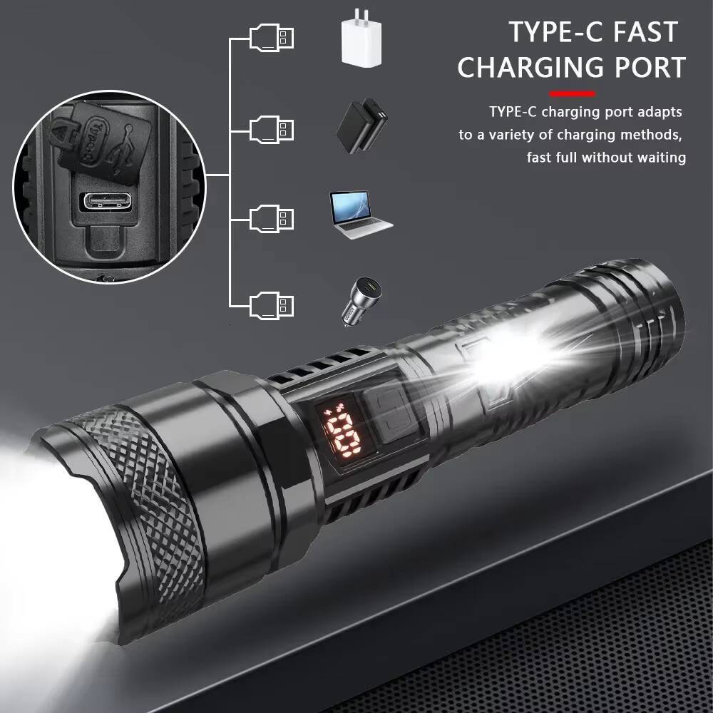 1500W Super Portable Rechargeable Lamp Built-in BatteryWaterproof High Power Led Flashlight White Laser Outdoor Torch Light tues