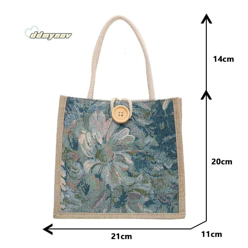 Portable Hand Linen Bag Women Ins Style Students Handbags Fashion Ladies Top-handle Bags Designer Luxury Bolsa ddmynov