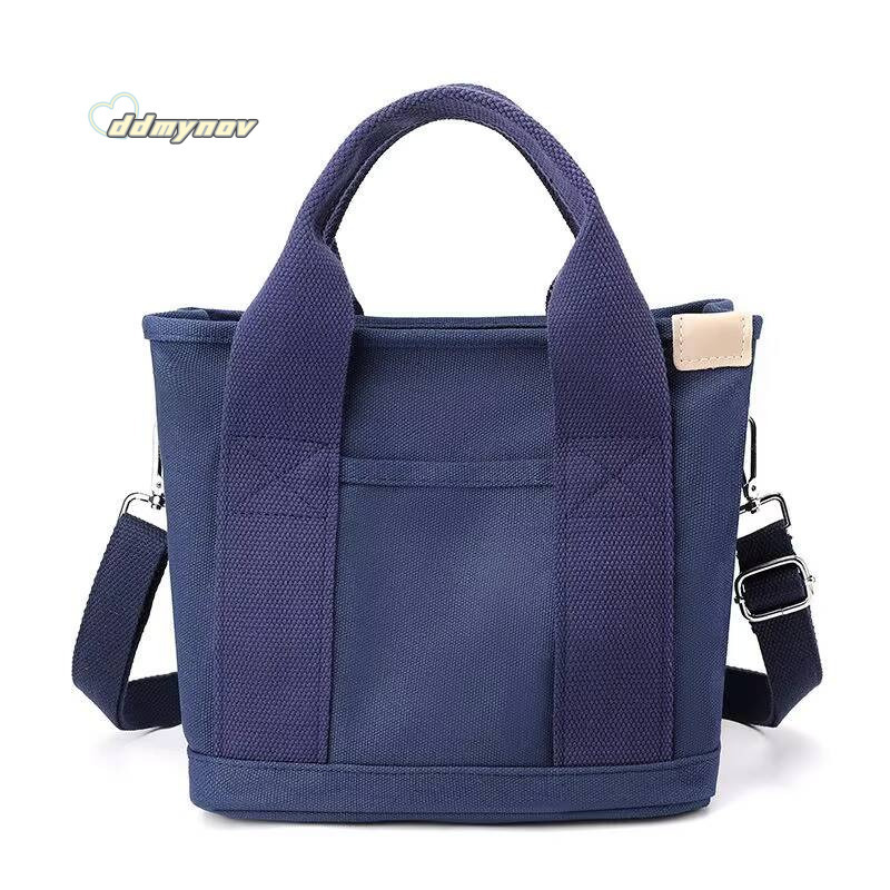 Xierya Women Small with Zipper Fashion Lady Single Shoulder Portable Thickened Canvas Mobile Phone Bucket Tote Bag ddmynov