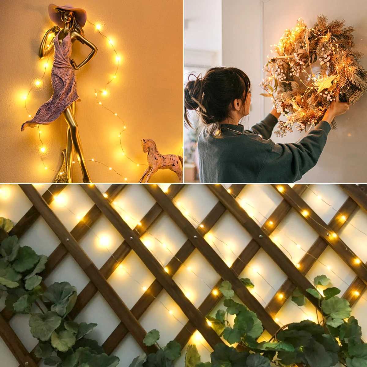 10M-100M LED Light String Copper Wire Garland Fairy Light 110V 220V Waterproof Outdoor Garden Party Wedding Christmas Decoration XJ250612