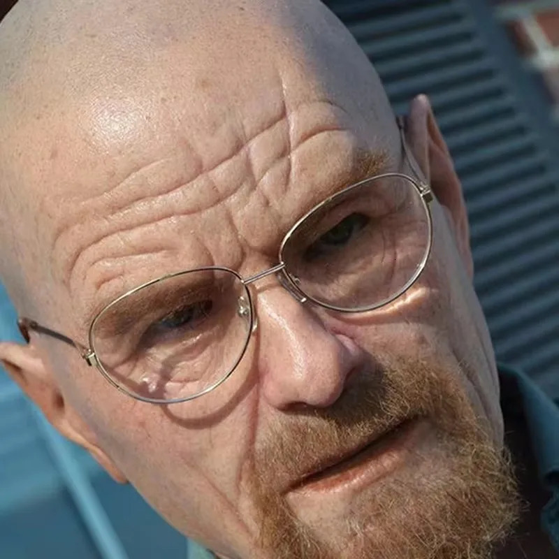 Mr White Mask Halloween Bald Old Man Headgear Real Cosplay Props Pography Accessories 250613