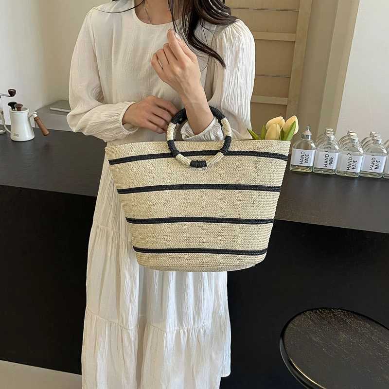 Fashion Handmade Woven Straw Handbag Summer Shoulder Bag Large Beach Bag Women Luxury Handbags Women Bags Designer Big Bag Z250613