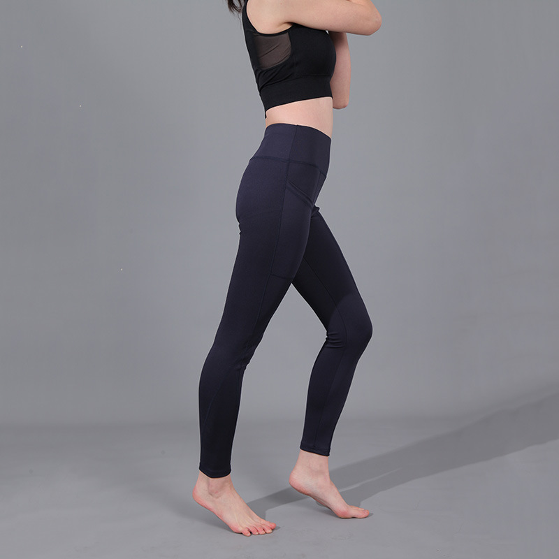 Europe and the United States popular high waist hip lift slim fitness side pocket sports leggings yoga pants women