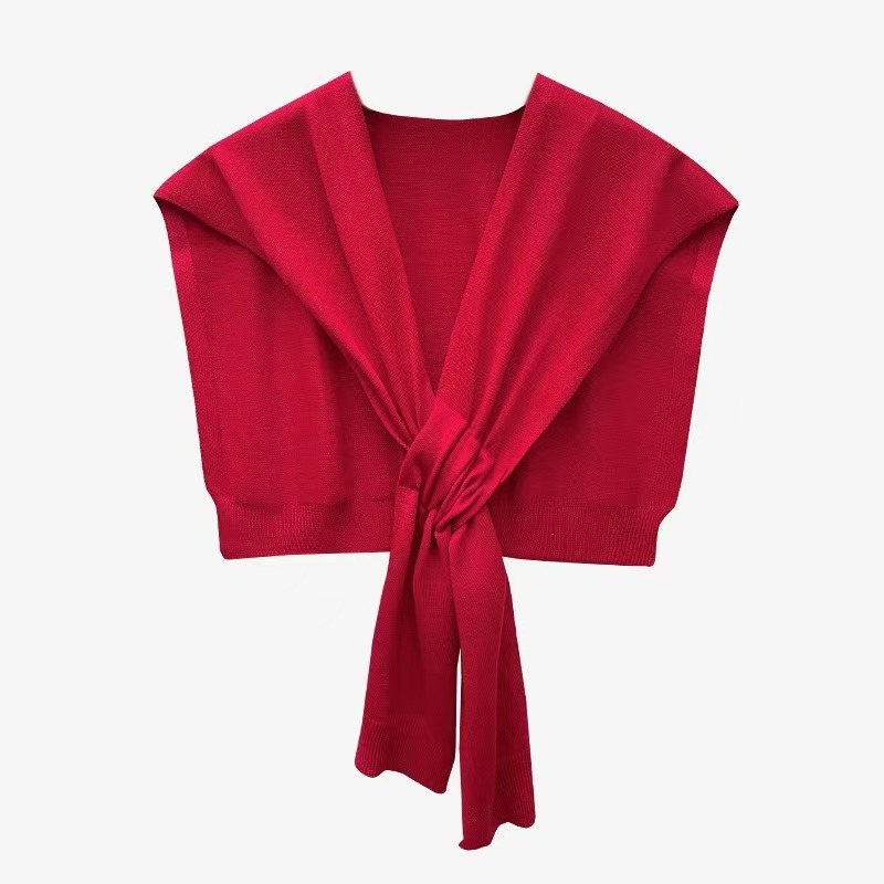 K1011 Green knitted shawl female Korean style outerwear waistcoat summer air-conditioned room shoulder neck shawl spring and autumn decorative collar