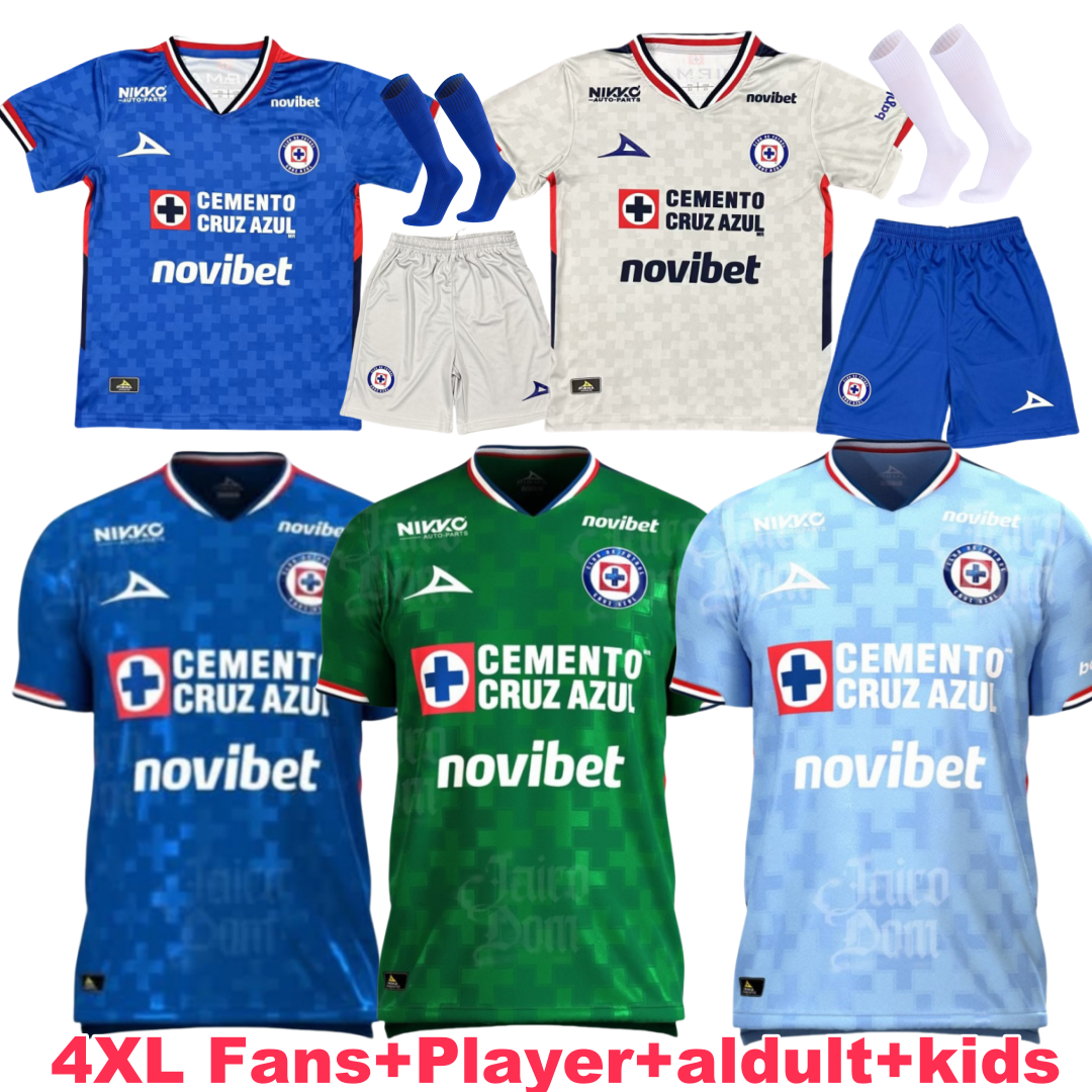 Cruz Azul 25 26 Soccer Jerseys Camoranesi Rivero RODRIGUEZ Home Away third Football Shirts camisetas de futbol Kit