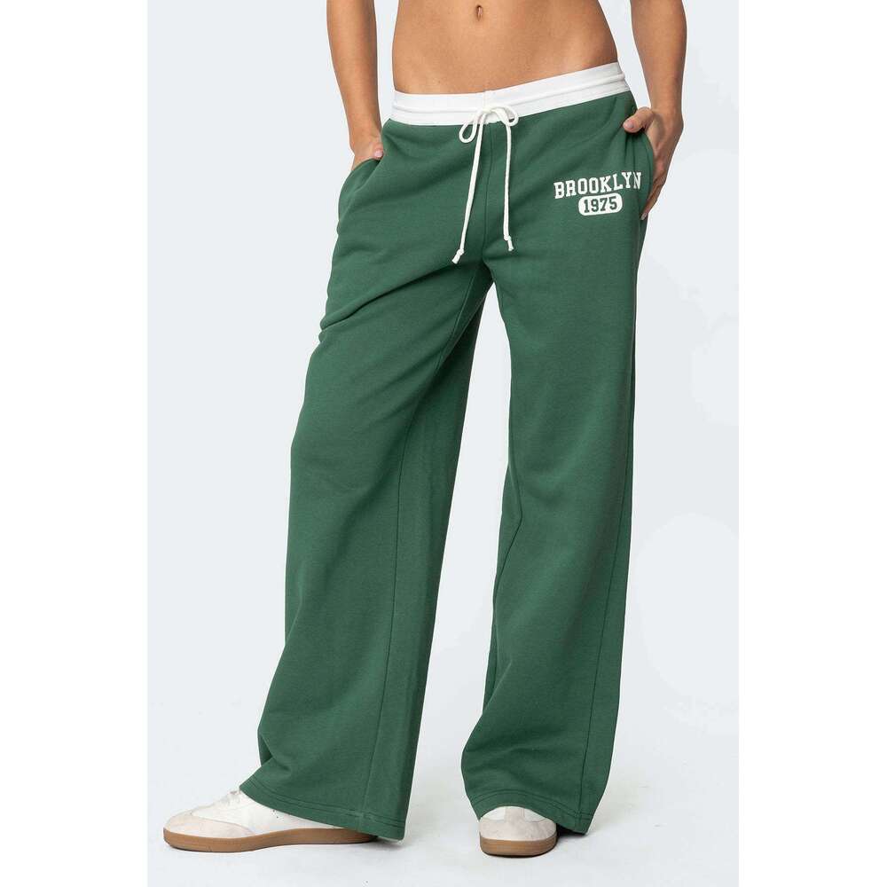 hoodie Women's Wear Ins Style Women's Solid Color Personality Street Y2k Loose Simple Casual Pants Sports Sweatpants jacket