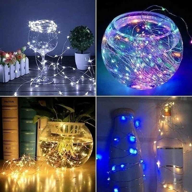 2m 3m 5m 10m Copper Wire LED Fairy String Lights Battery Powered Garland For Holiday Christmas Lights Wedding Party Decoration XJ250612