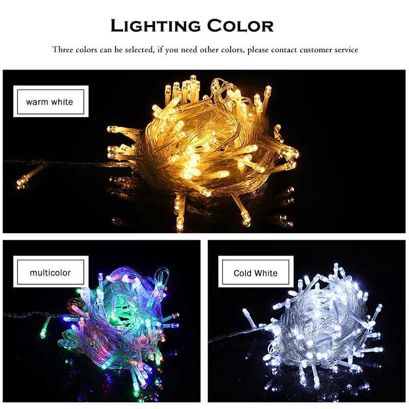 Christmas Decorations Lights 220V 10M 20M 30M 50M 100M 8 Modes For Wedding Party Holiday LED String Fairy Lights XJ250612