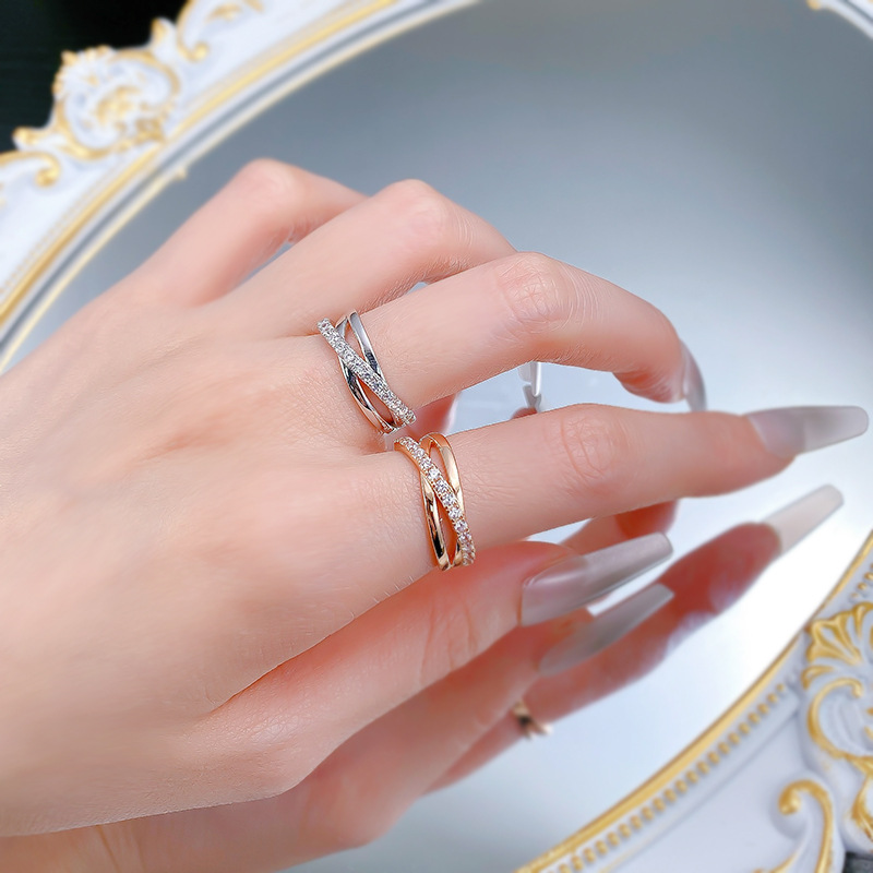 2025 Unique Ins Top Sell Wedding Rings Luxury Jewelry Real 100% 925 Sterling Silver Rose Designer Gold Fill Pave White Lab Moissanite Diamond Eternity
