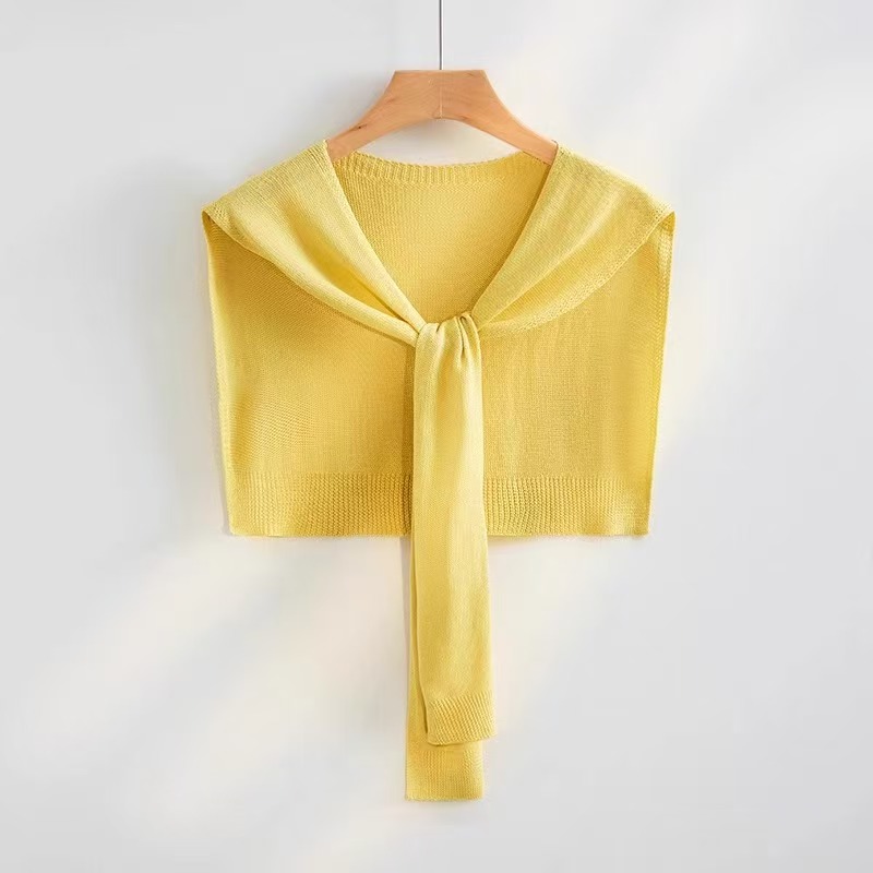 K1005 Korean spring and summer thin shawl outer wear knitted knotted shirt dress office decoration waistcoat small scarf