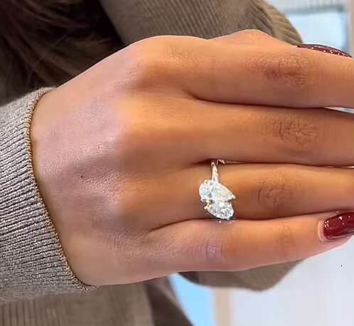 2025 New Arrival 7*10 5*10 Double Pear Shaped Engagement Ring VVS Moissanite D Color Pear Cut Women Fine Rings