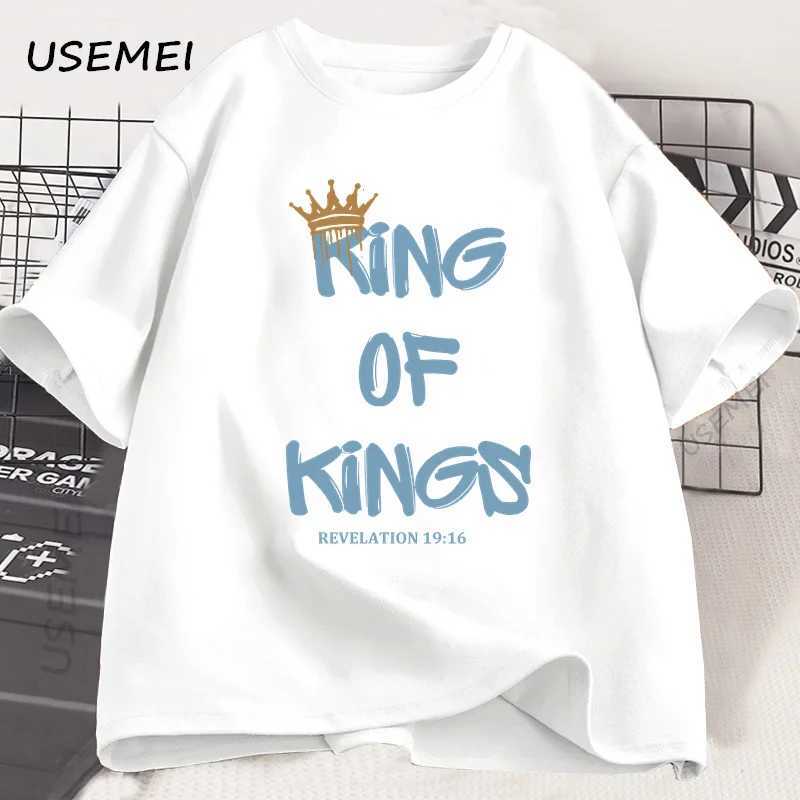King of Kings T-Shirt Christian Clothing Religious Gift for Men Women Jesus Christ Streetwear Faith Cotton Short Sleeve Tees X250613