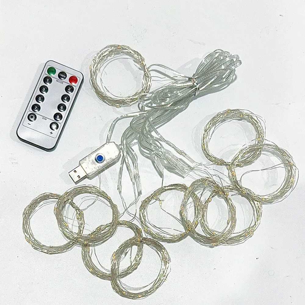1pc USB 3x3/3*2/3*1 LED Curtain Bedroom Lights Christmas Garland Fairy Light Festoon Wedding Home Bedroom Decoration Lighting XJ250612