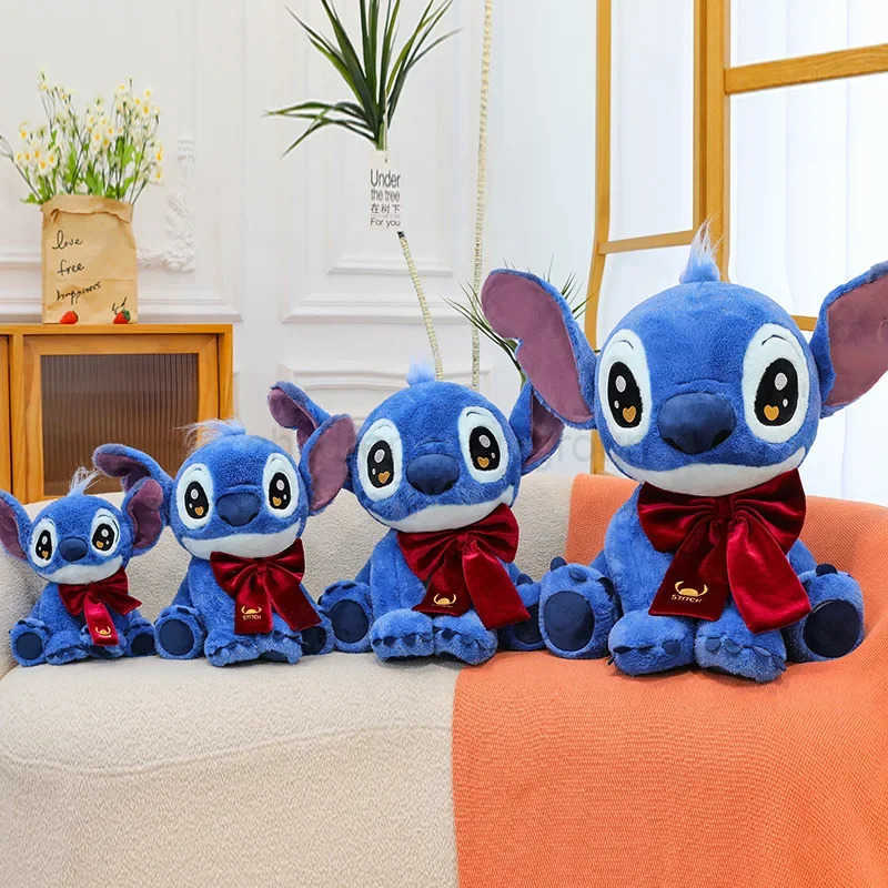 Disney 25/65cm Lilo and Stitch Disney Plush Toys Classics Kawaii Anime Cartoon Plushie Scarf Stich Dolls Soft Stuffed Gift for Kids W250613