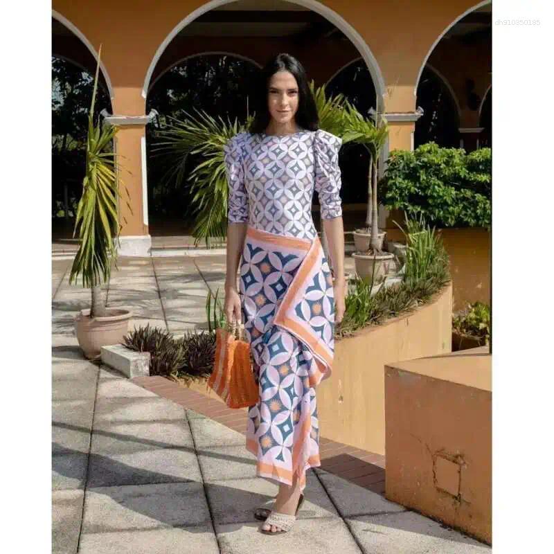 Swimwear Split Sports Skirt-Style Women Printed Long-Sleeved Sunscreen Swimsuit Two-Piece Multiple Styles Comfort Bathing Suit