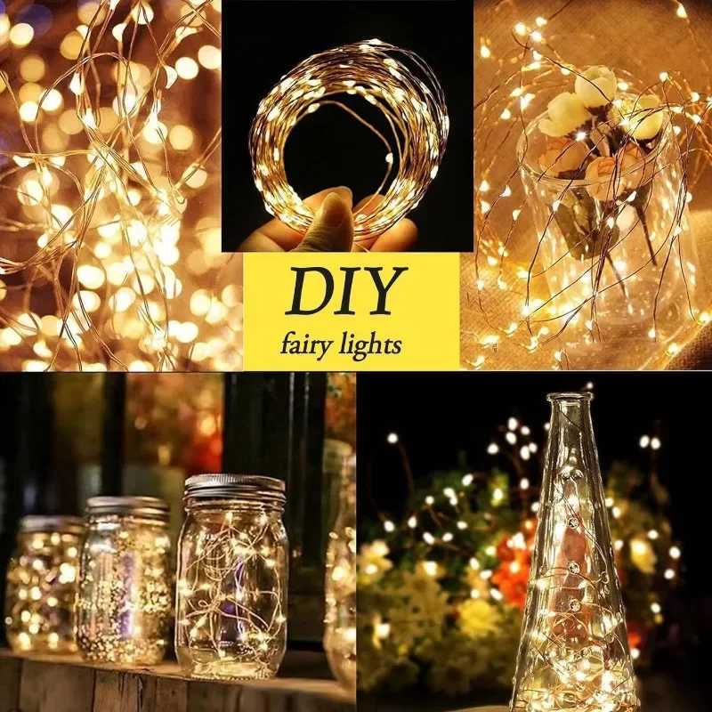 USB LED String Lights Copper Silver Wire Garland Light Waterproof LED Fairy Lights For Christmas Wedding Outdoor Decoration XJ250612