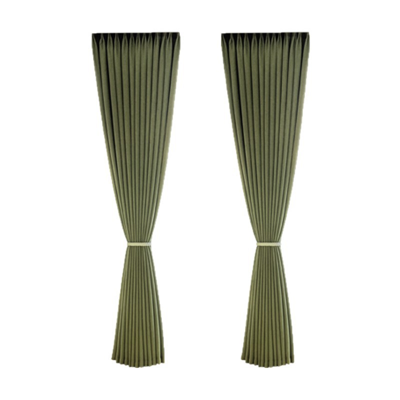 B329 Retro double-sided chenille bedroom full blackout curtains Retro green French medieval style environmentally friendly antibacterial curtain