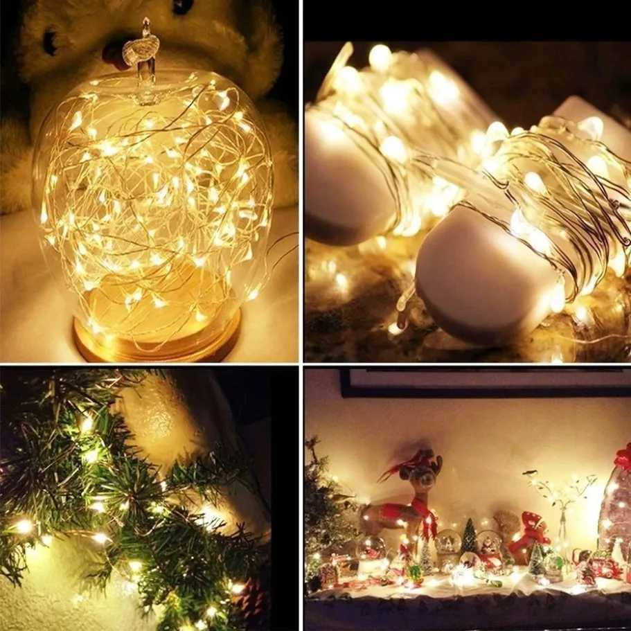 LED String Lights USB Copper Wire Lights Fairy Garland Lights Outdoor Waterproof String For Christmas Wedding Party Decorations XJ250612