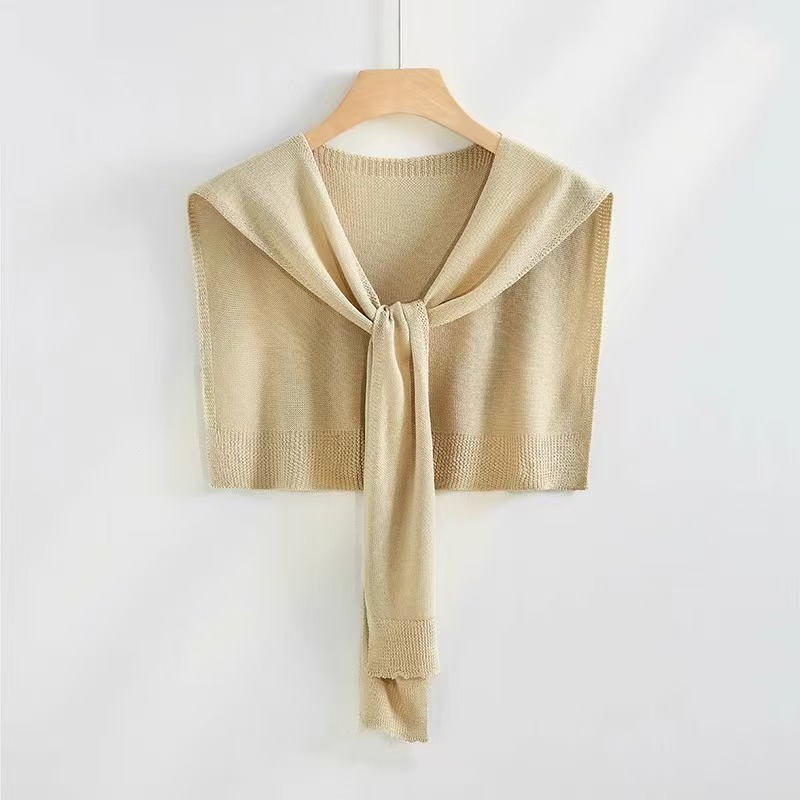 K1005 Korean spring and summer thin shawl outer wear knitted knotted shirt dress office decoration waistcoat small scarf