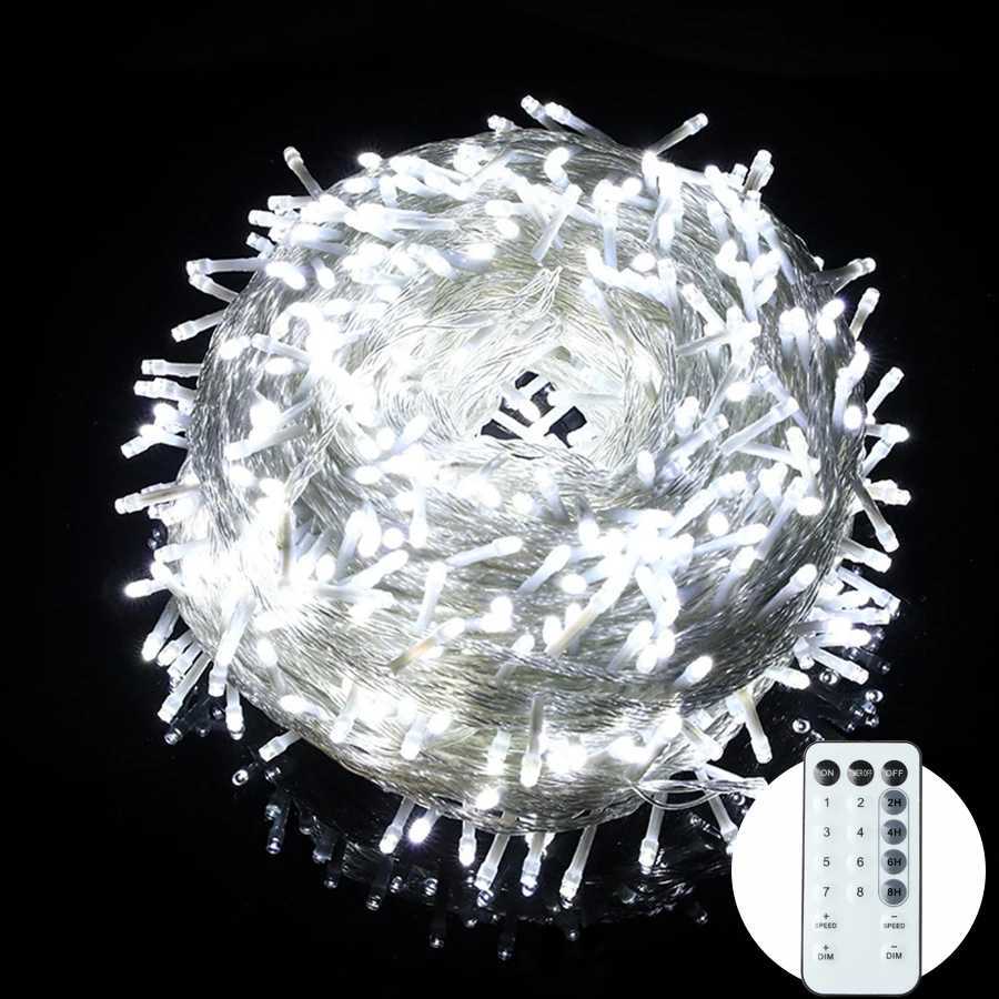 100M 800LEDs 220V Outdoor LED Fairy String Lights Birthday Lights For Garland Wedding Party Holiday Garden Lamp Holiday Decor XJ250612