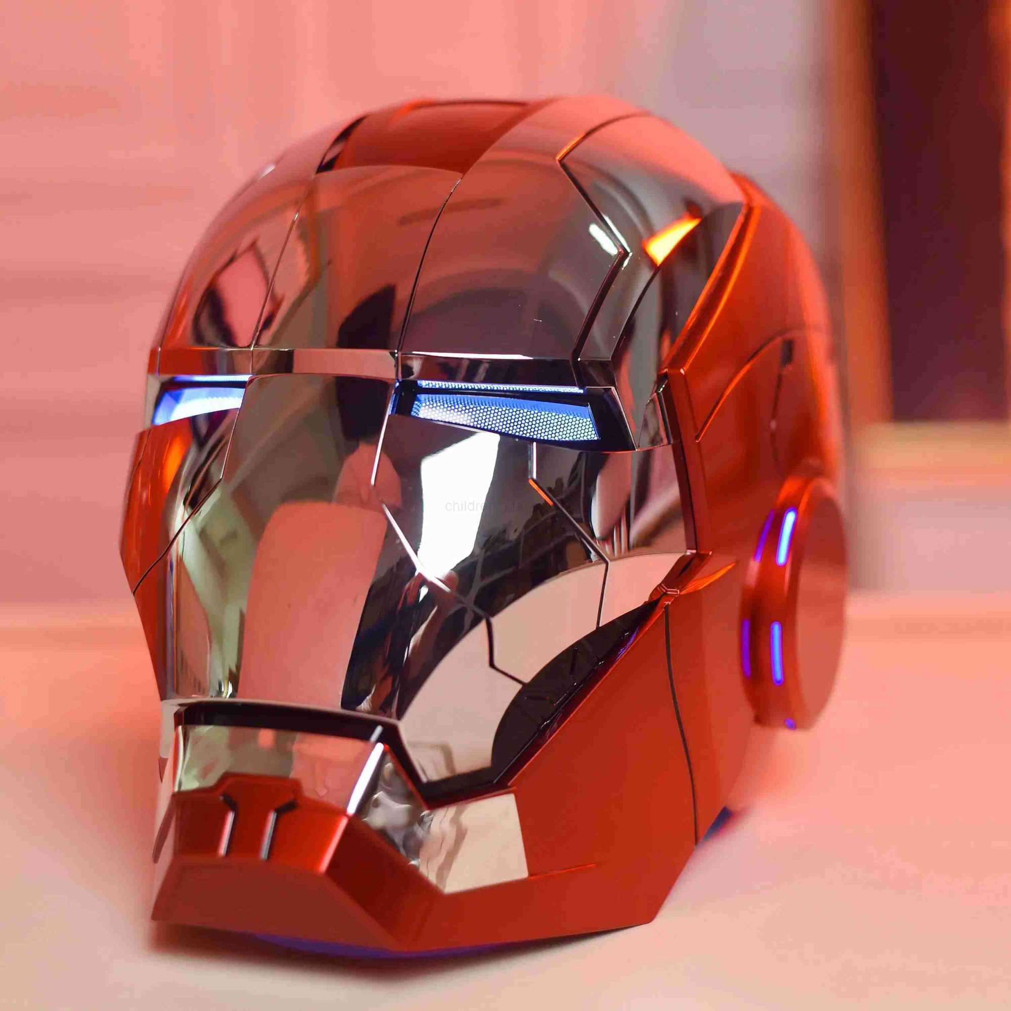 DISNEY New AutoKing 1 1 Mk5 Iron Man Helmet Cosplay Voice Control Eyes with Light Model Toys for Adult Electric Wearable Christmas Gift W250703
